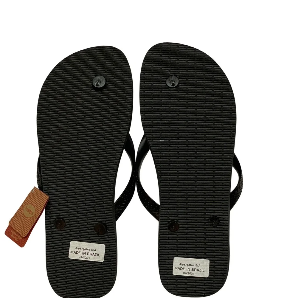 Havaianas Top Mens Black Flip Flop Sandals Size 11/12 NWT